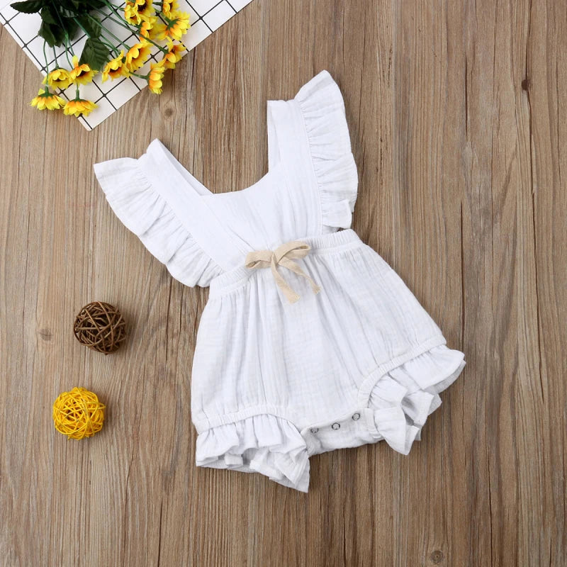 Baby Girls Ruffle One-Pieces Romper Jumpsuit Outfits Sunsuit 6 Colors