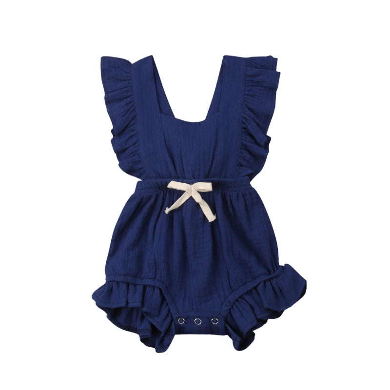 Baby Girls Ruffle One-Pieces Romper Jumpsuit Outfits Sunsuit 6 Colors