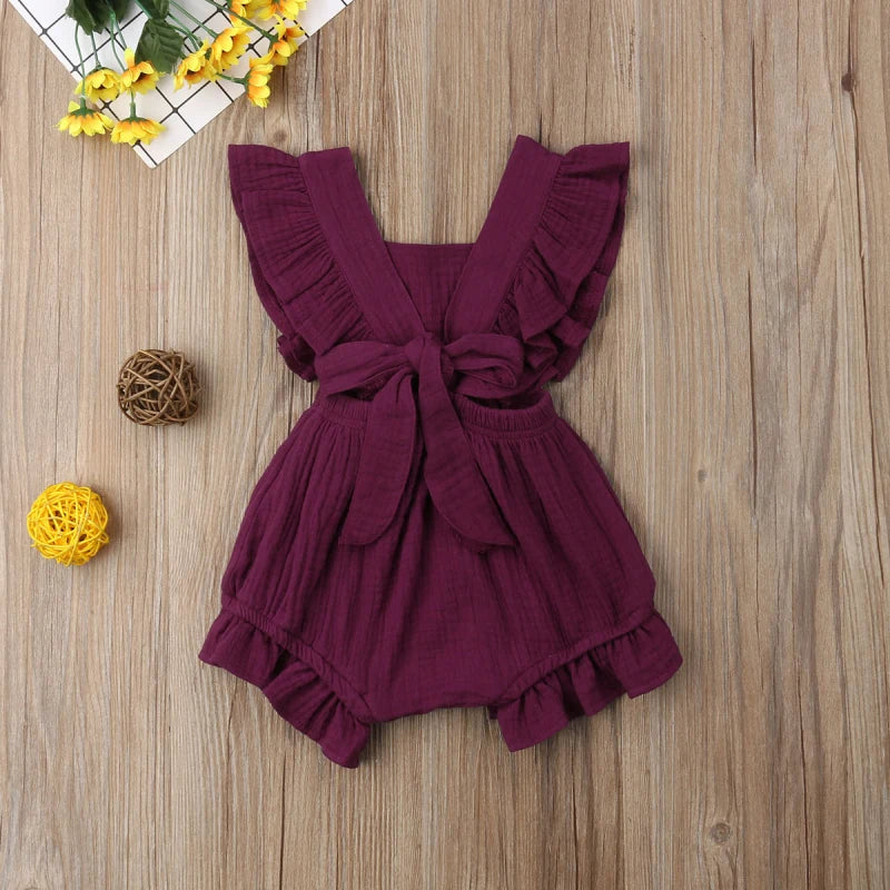 Baby Girls Ruffle One-Pieces Romper Jumpsuit Outfits Sunsuit 6 Colors