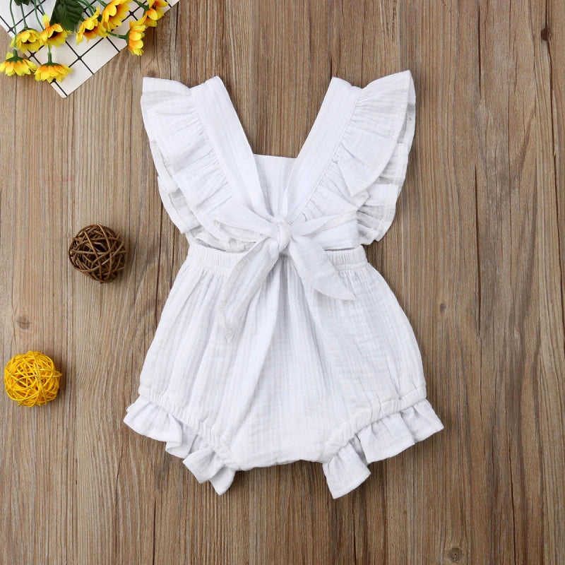 Baby Girls Ruffle One-Pieces Romper Jumpsuit Outfits Sunsuit 6 Colors