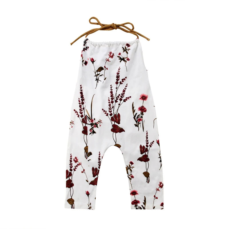 Baby Girl Romper Sleeveless O-Neck Summer Floral Strap Romper Jumpsuit New Fashion Clothes