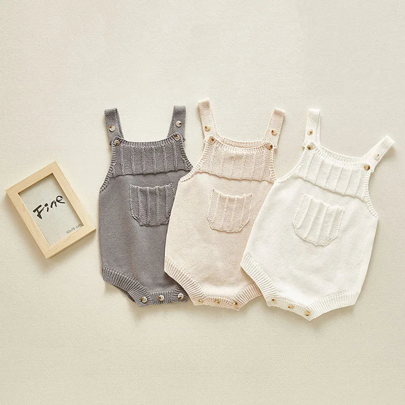 Baby Girl Boy Sleeveless Romper Jumpsuit 0-24M Baby Knitting Rompers Cute Overalls Newborn Baby Girls Boys Clothes Infantil