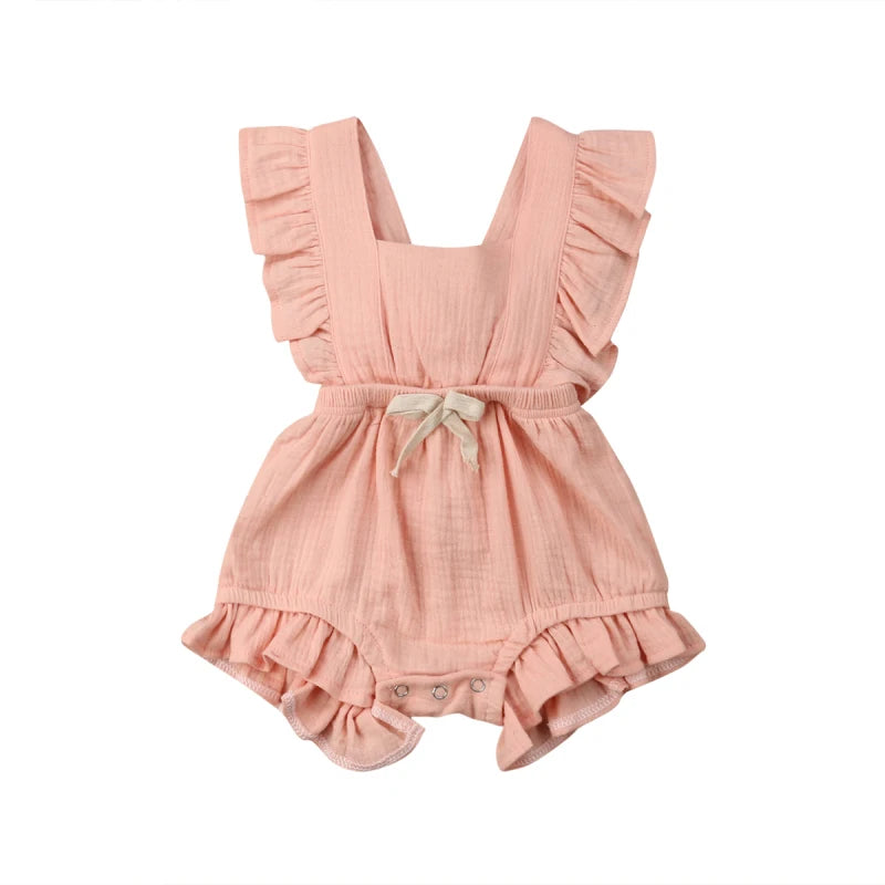 Baby Girls Ruffle One-Pieces Romper Jumpsuit Outfits Sunsuit 6 Colors