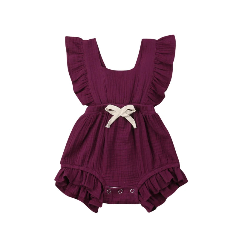 Baby Girls Ruffle One-Pieces Romper Jumpsuit Outfits Sunsuit 6 Colors