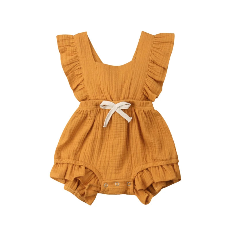 Baby Girls Ruffle One-Pieces Romper Jumpsuit Outfits Sunsuit 6 Colors