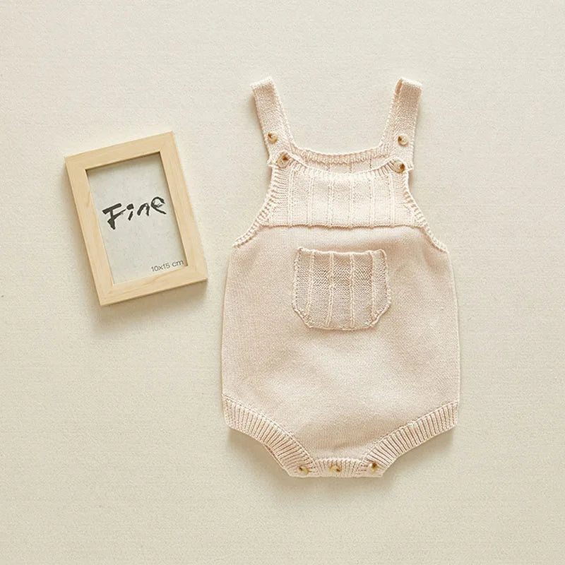 Baby Girl Boy Sleeveless Romper Jumpsuit 0-24M Baby Knitting Rompers Cute Overalls Newborn Baby Girls Boys Clothes Infantil