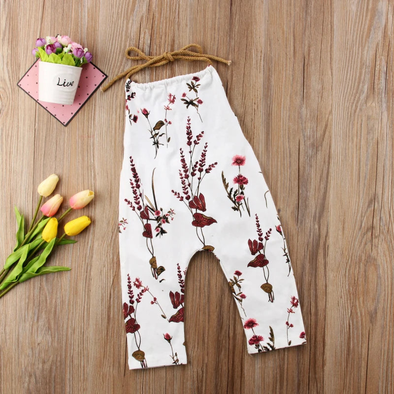 Baby Girl Romper Sleeveless O-Neck Summer Floral Strap Romper Jumpsuit New Fashion Clothes