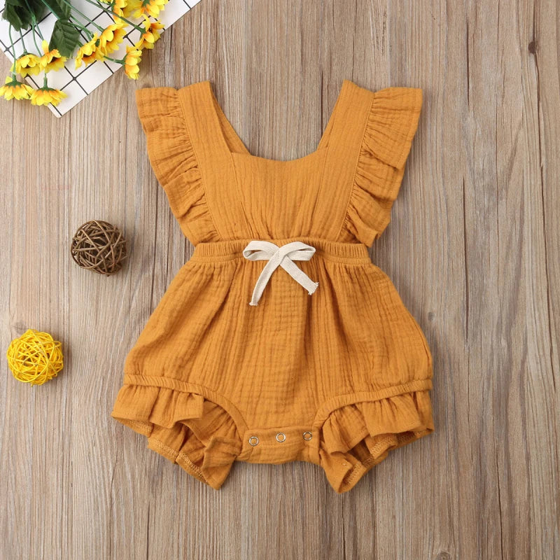 Baby Girls Ruffle One-Pieces Romper Jumpsuit Outfits Sunsuit 6 Colors