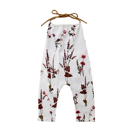 Baby Girl Romper Sleeveless O-Neck Summer Floral Strap Romper Jumpsuit New Fashion Clothes