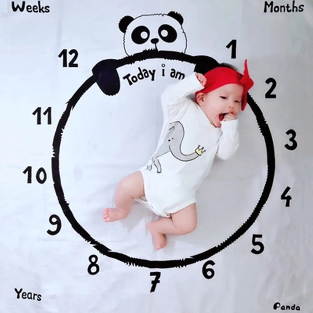 Newborn Baby Photography Blanket Monthly Growth Milestone Blanket Photography Props Background Cloth Commemorate Rug 100X100cm