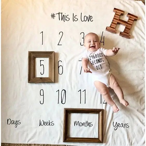 Newborn Baby Milestone Blankets Monthly Photography Blanket Infant Baby Milestone Blanket Photo Photography