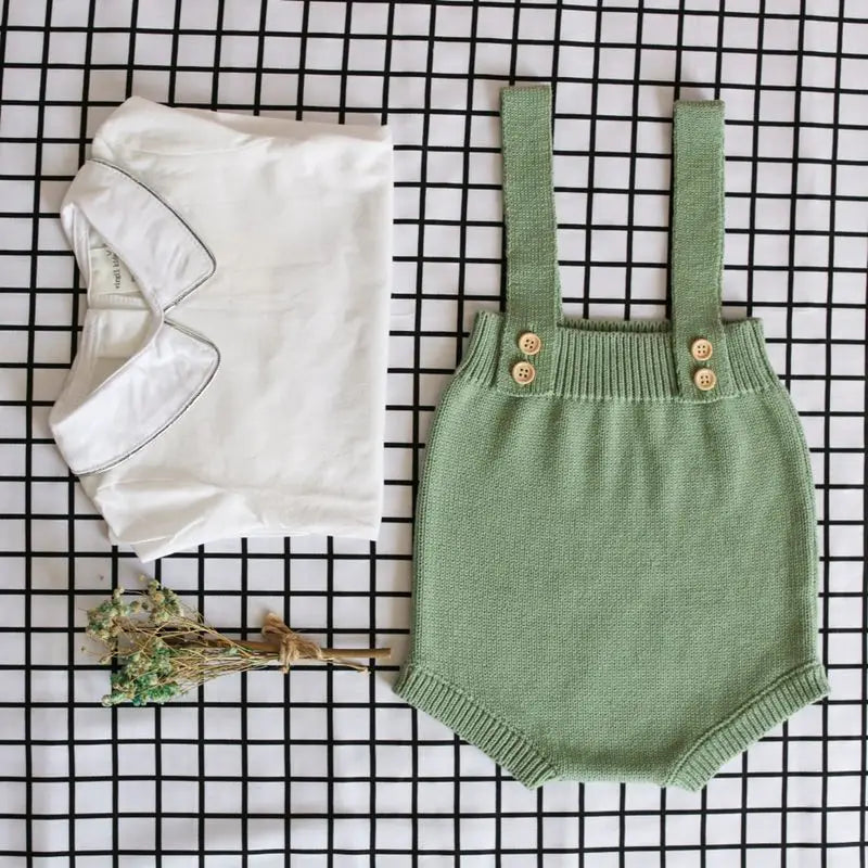 Baby Girl Boy Sleeveless Romper Jumpsuit 0-24M Baby Knitting Rompers Cute Overalls Newborn Baby Girls Boys Clothes Infantil