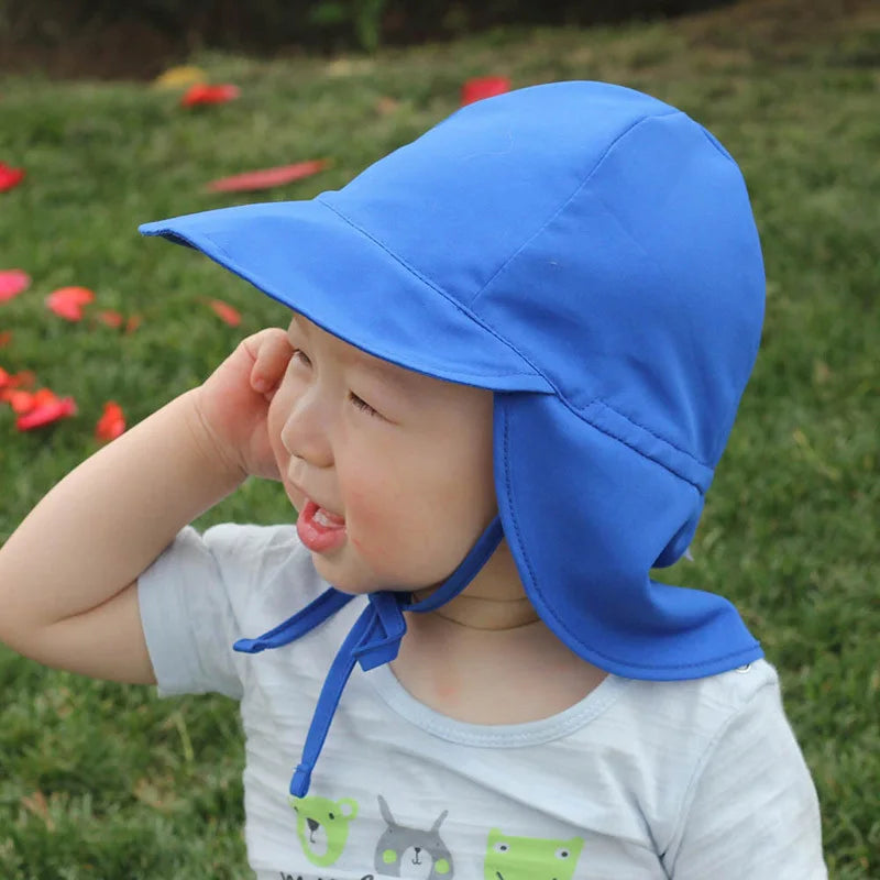 SPF50+ Baby Sun Hat Summer Baby Cap for Boys Girls Travel Beach Kids Hat Infant Accessories Neck Protection Children Hats S/L