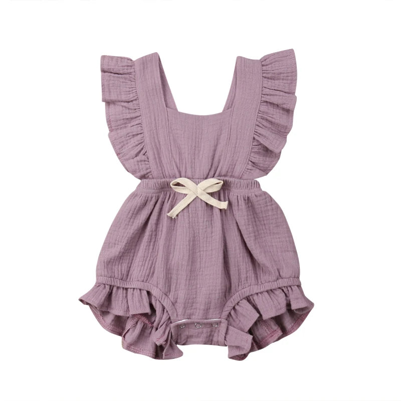 Baby Girls Ruffle One-Pieces Romper Jumpsuit Outfits Sunsuit 6 Colors