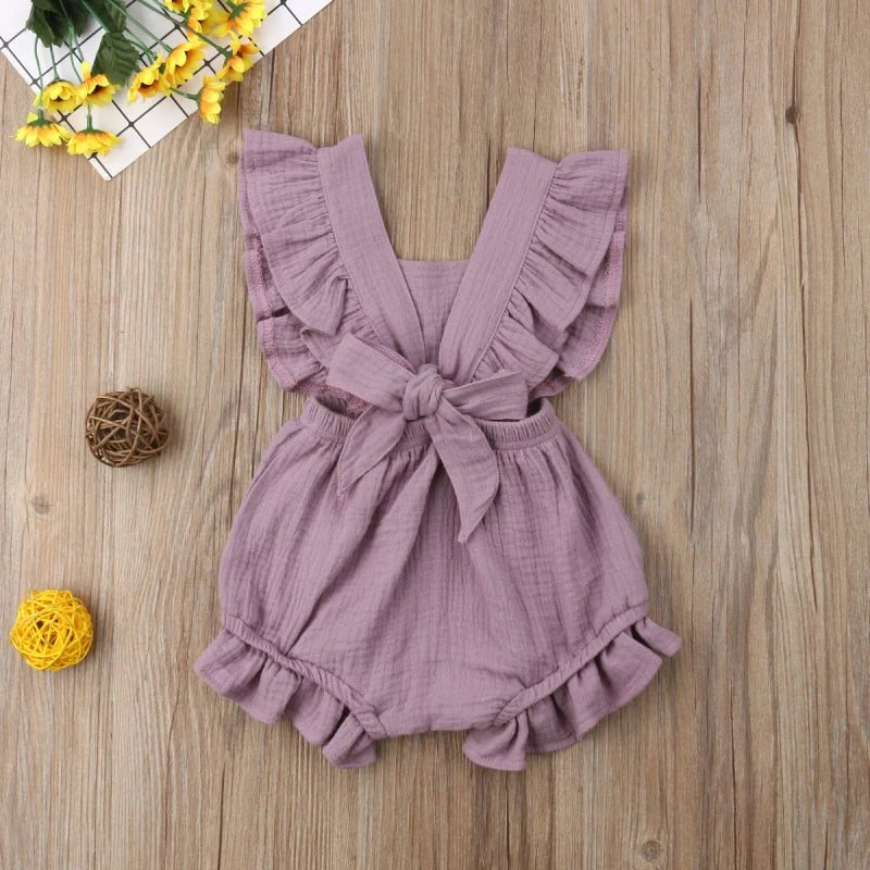 Baby Girls Ruffle One-Pieces Romper Jumpsuit Outfits Sunsuit 6 Colors