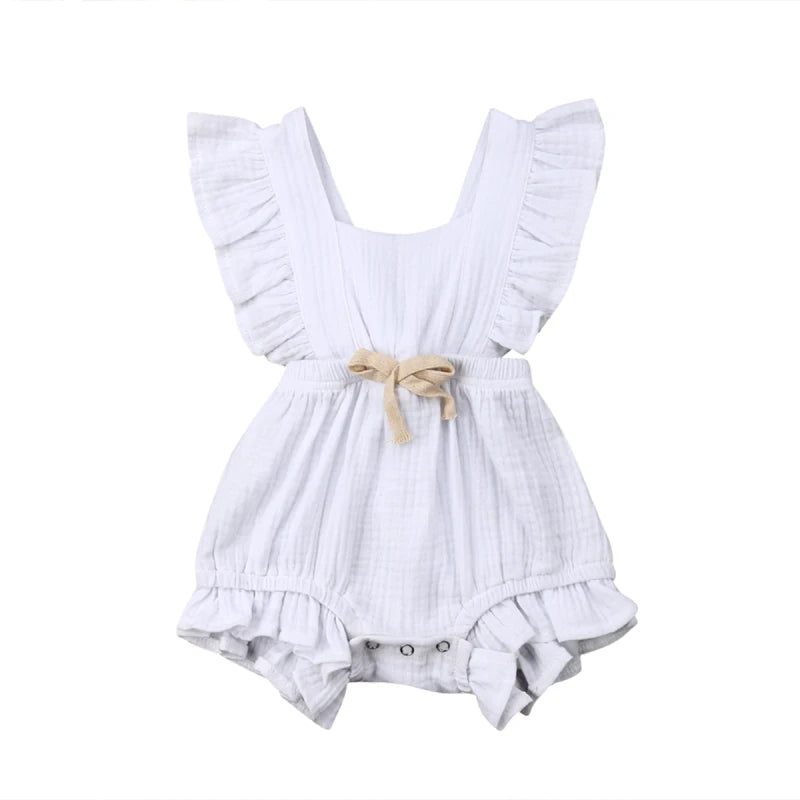 Baby Girls Ruffle One-Pieces Romper Jumpsuit Outfits Sunsuit 6 Colors