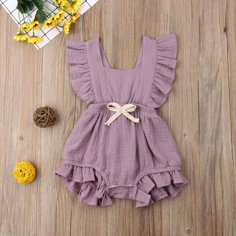 Baby Girls Ruffle One-Pieces Romper Jumpsuit Outfits Sunsuit 6 Colors