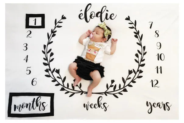 Newborn Baby Milestone Blankets Monthly Photography Blanket Infant Baby Milestone Blanket Photo Photography