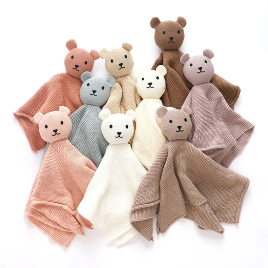 Safe Cotton Baby Towel Newborn Appease Towel Soft Baby Cotton Comforter Security Blanket kawaii Bear Sleeping Dolls Face Towel