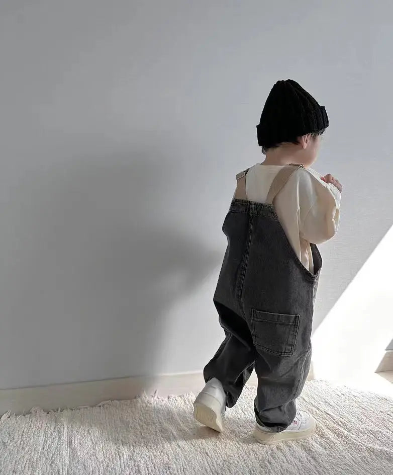 Baby Sleeveless Denim Jumpsuit Newborn Toddler Boys Romper Infant Girl Solid Overalls Children Clothes 0-24M