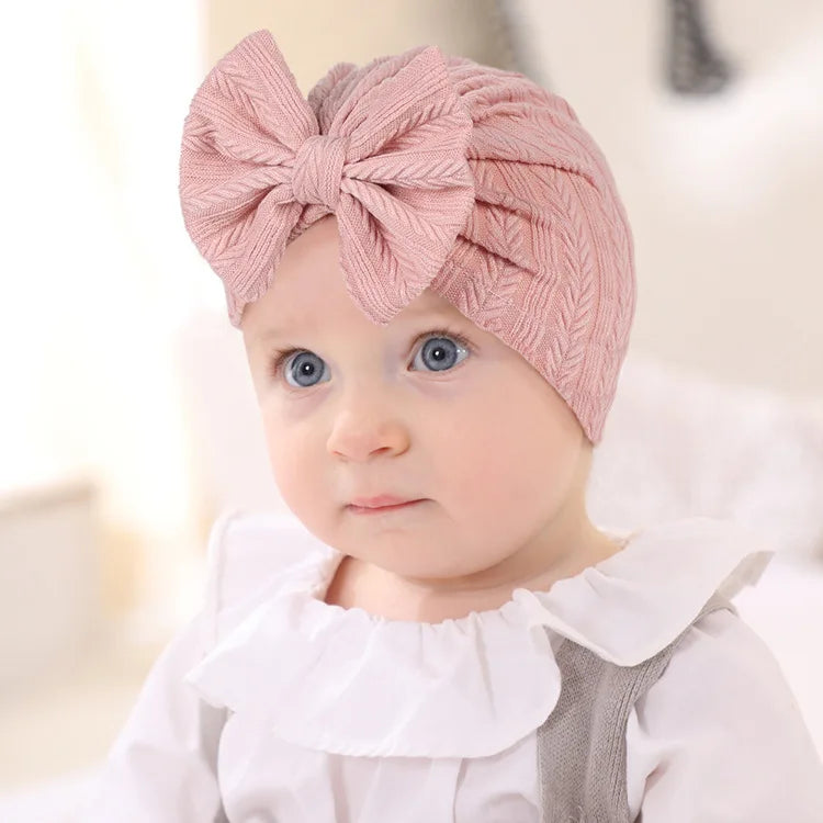 1 Pieces Children Baby Hat Kids Bowknot Cap Newborn Girls photography Props Spring Autumn Modis Beanie Turban Infant Props