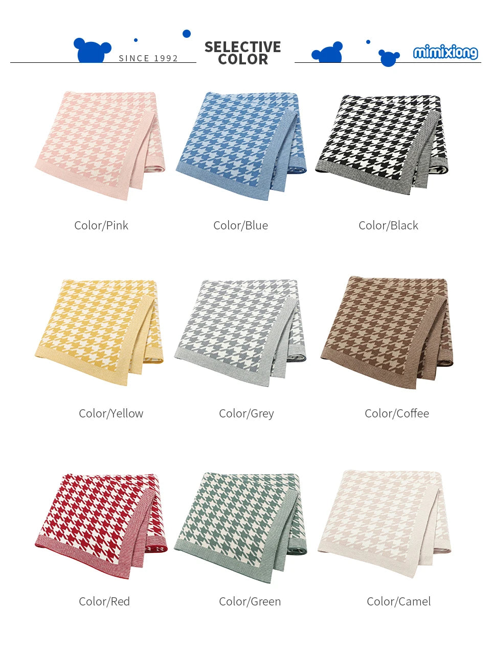 Baby Blankets Newborn Cotton Swaddle Wrap Plaid for Infant Kids Boys Girls Ultra-Soft Reversible Knitted Toddler Receiving Mats