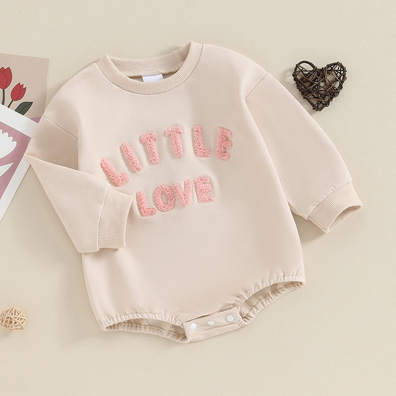 Spring Fall Baby Sweatshirt Rompers Long Sleeve Crew Neck Embroidery Letters Cute Bodysuit Jumpsuits Clothes for Girls Boys