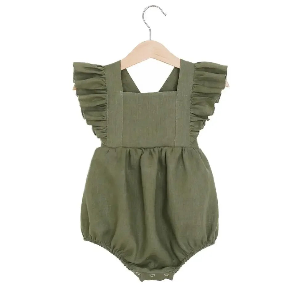 Summer Newborn Infant Baby Girls Rompers Ruffles Sleeveless Strap Romper Playsuit Jumpsuit