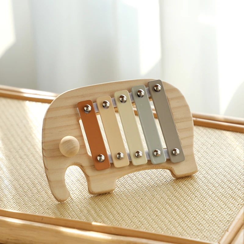 Baby Montessori Toy Cartoon Elephant Percussion Instrument Xylophone Toy Baby Early Sensory Educational Musical Instruments Gift