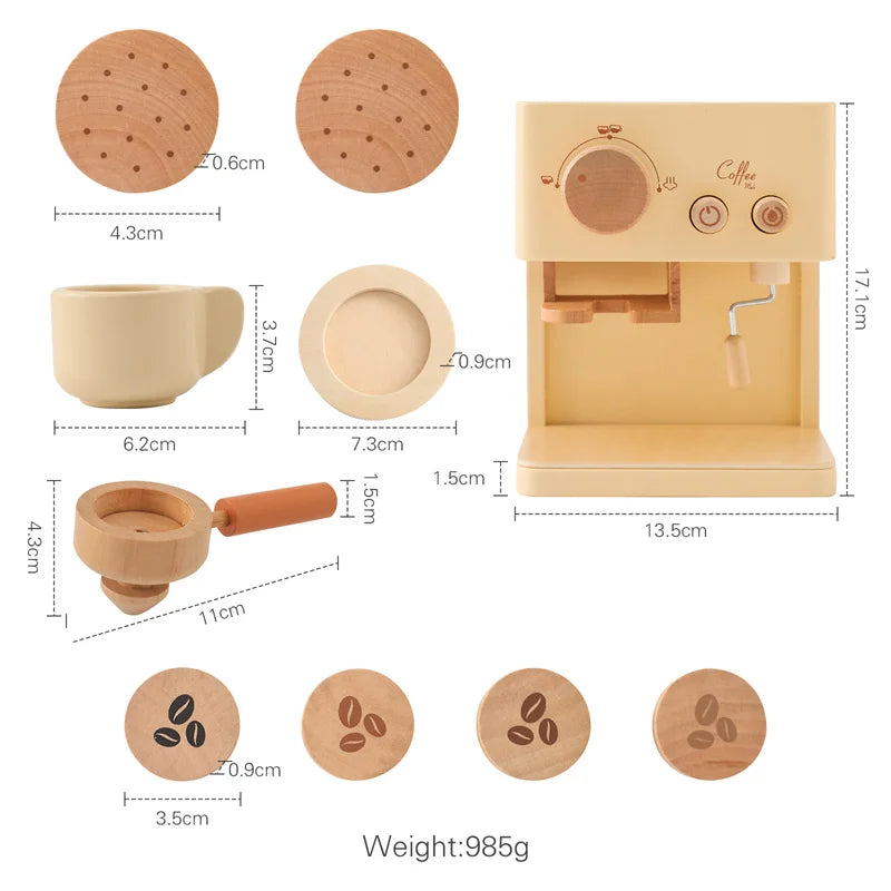 Wooden Children Montessori Toy Teapot Teacup Simulation Kitchen Utensil  BPA Free Silicone Kid Education Pretend Play Toy Gift