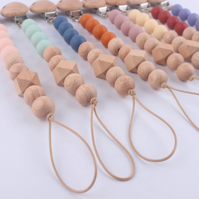 Pacifier Clips Chain Silicone Beads BPA Free DIY Dummy Clip Holder Soother Chains Baby Teething Toys Chew Gifts Dropshipping