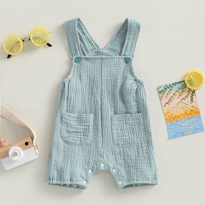 ma&baby 0-24M Newborn Infant Baby Boy Girl Jumpsuit Pocket Sleeveless Romper Overalls Summer Clothing