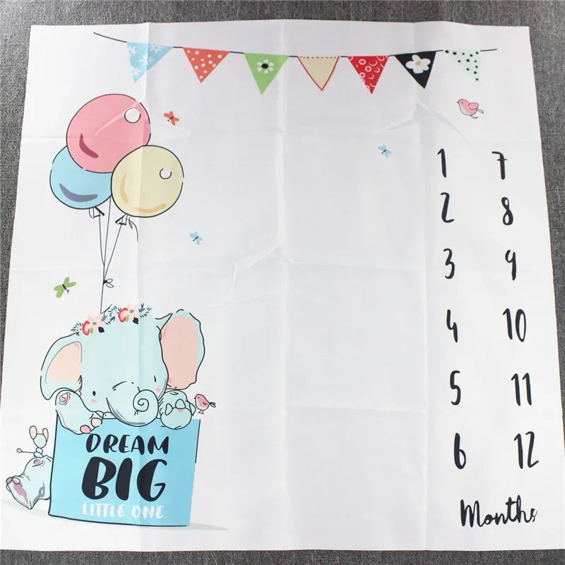 Newborn Baby Milestone Blankets Monthly Photography Blanket Infant Baby Milestone Blanket Photo Photography