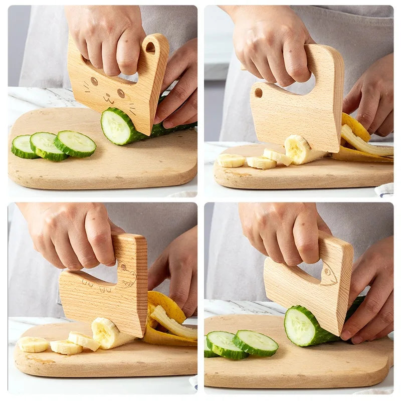 Wooden Kids Knife Cooking Toys Simulation Knives Cutting Fruit Vegetable Children Kitchen Pretend Play Toy Montessori Education