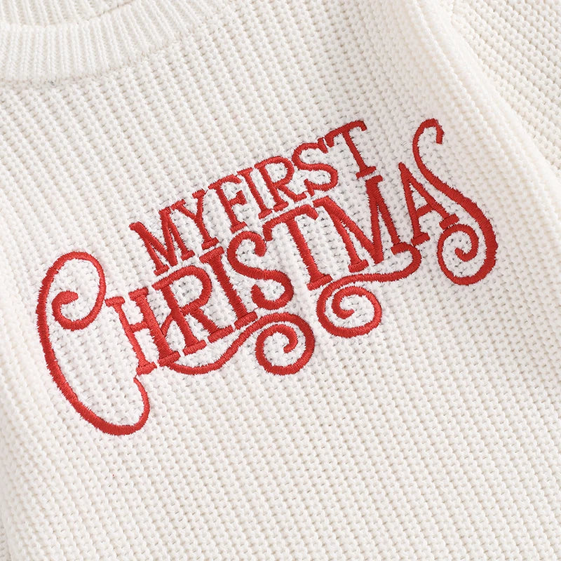 Newborn Baby Girl Boy Christmas Outfit Sweater Oversized Knitted Sweatshirt Romper Infant Warm Fall Winter Clothes