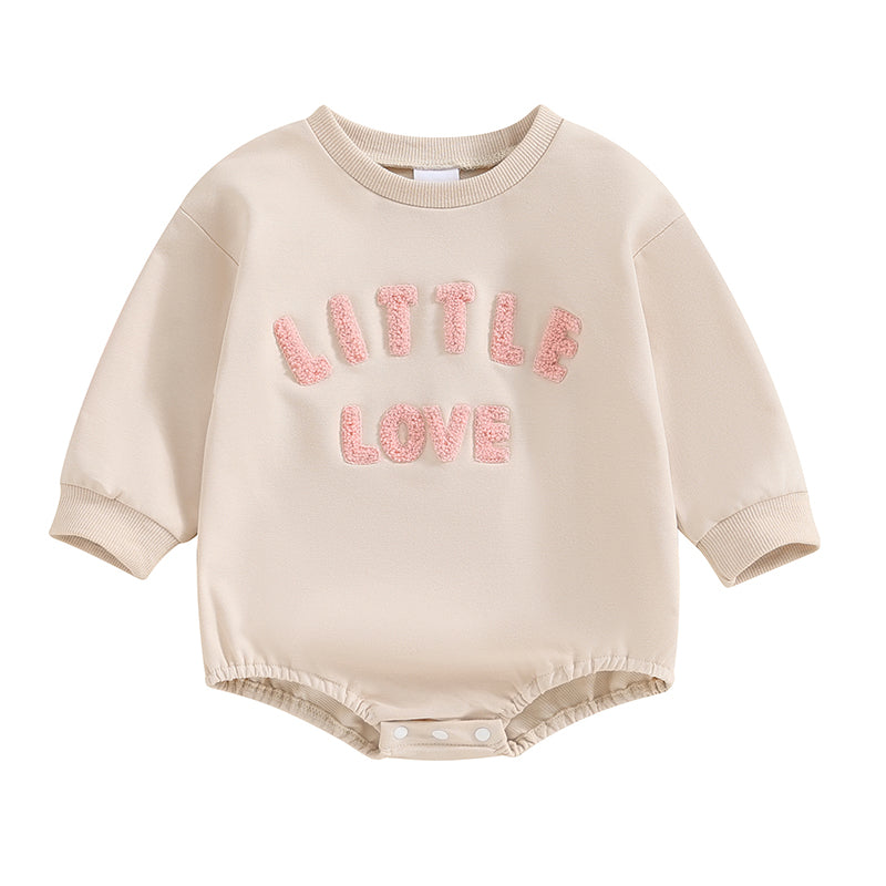 Spring Fall Baby Sweatshirt Rompers Long Sleeve Crew Neck Embroidery Letters Cute Bodysuit Jumpsuits Clothes for Girls Boys