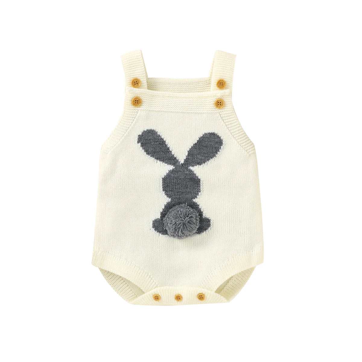 Spring Baby Bodysuits Clothes Cute Rabbit Knitted Newborn Boys Girls Strap Onesie Coveralls 0-18m Infant Easter Clothes Outfits