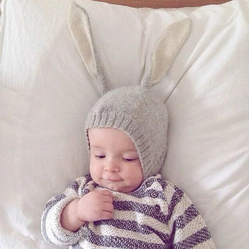 Autumn Winter Toddler Infant Knitted Baby Hat Adorable Rabbit Long Ear Hat Cute Baby Bunny Beanie Cap Photo Props For Baby