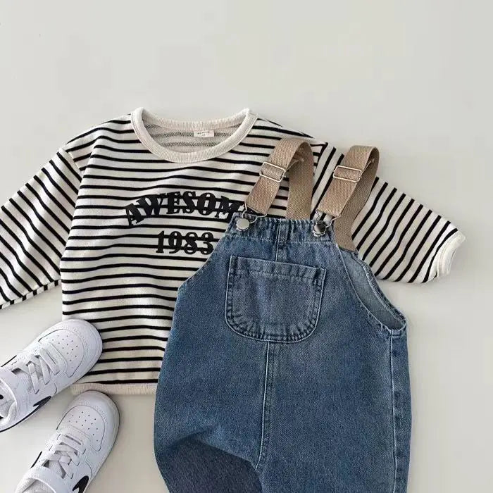 Baby Sleeveless Denim Jumpsuit Newborn Toddler Boys Romper Infant Girl Solid Overalls Children Clothes 0-24M