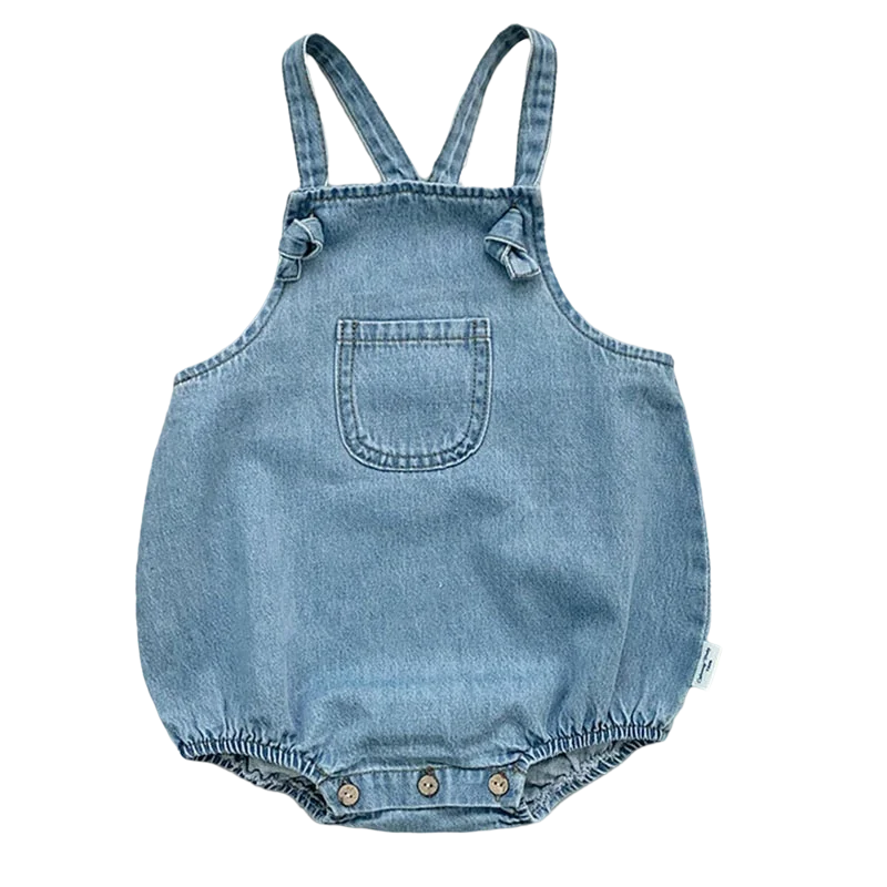 Baby Boy Girl Romper Cowboy Sleeveless Jumpsuit Toddler Baby Boy Girl Romper Solid Color Boy Casual Costume Baby Romper