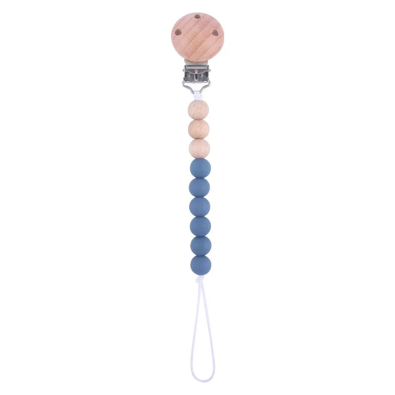 Baby Anti-drop Chain Pacifier Clips Silicone Beads Infant Nipple Appease Soother Chain Clips Dummy Holder Nipple Clip