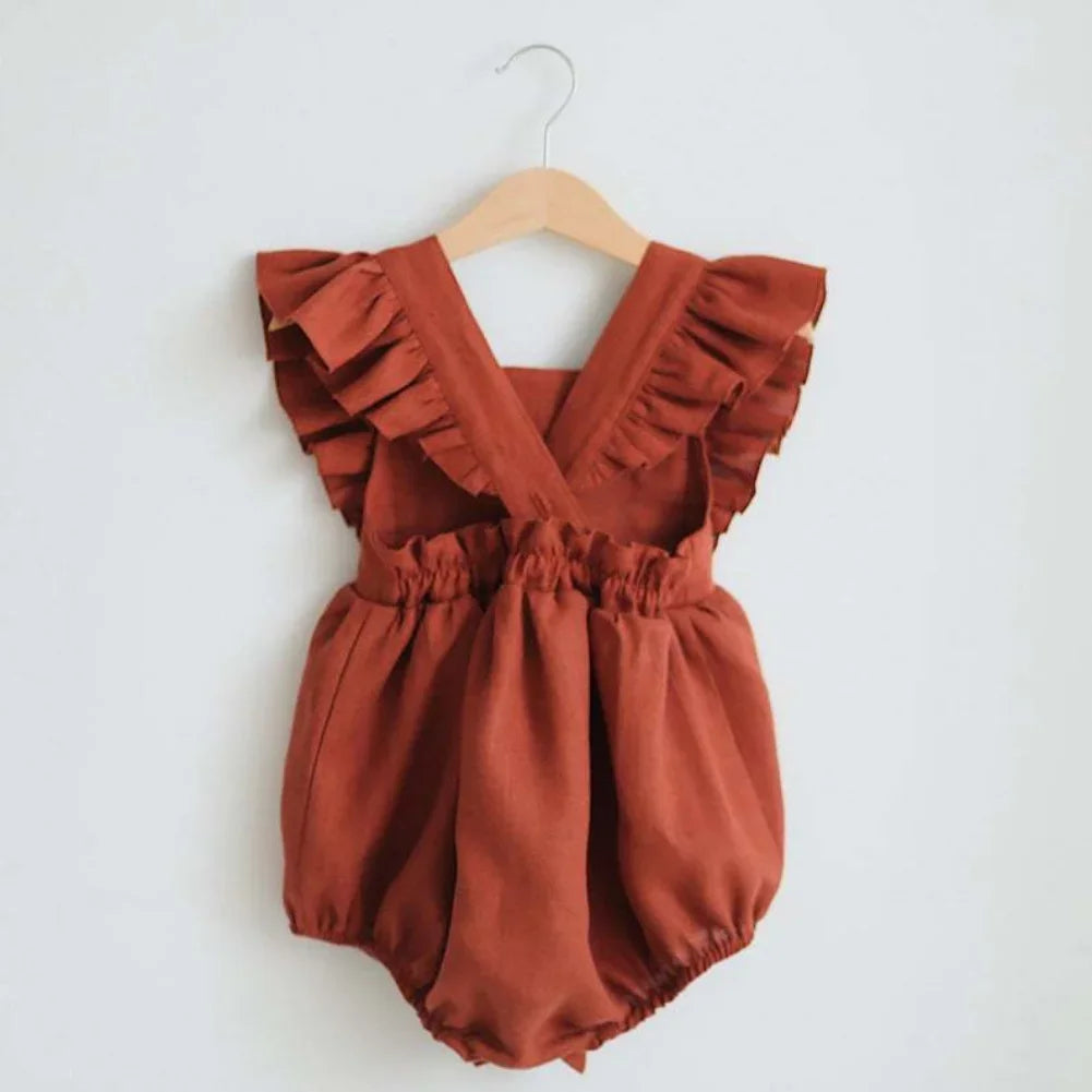 Summer Newborn Infant Baby Girls Rompers Ruffles Sleeveless Strap Romper Playsuit Jumpsuit