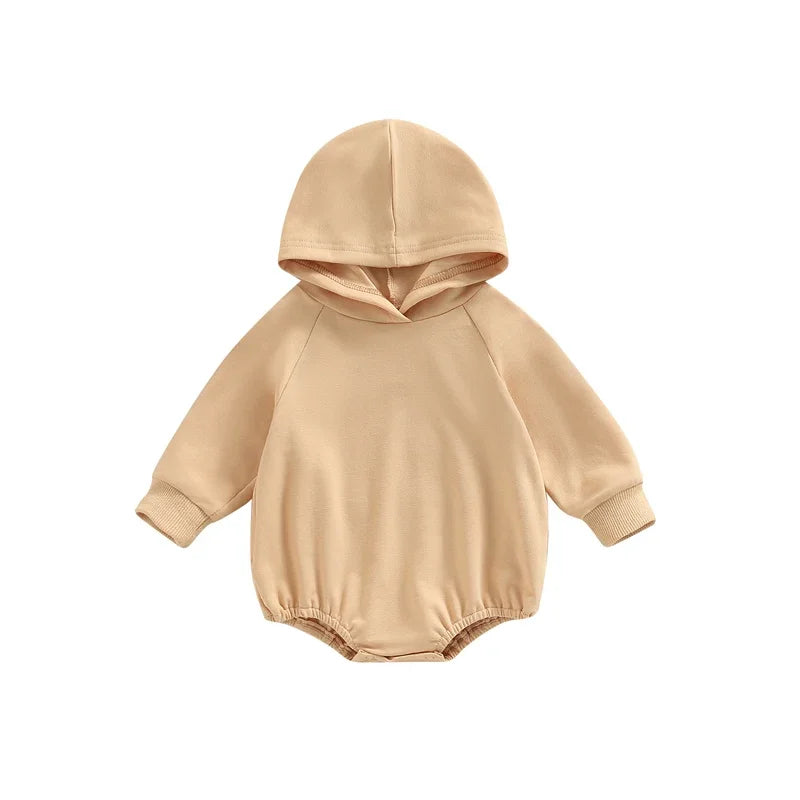 Newborn Infant Baby Girl Boy Sweatshirt Romper Toddler Long Sleeve Basic Cotton Hood Rompers Baby Spring Clothes Jumpsuit