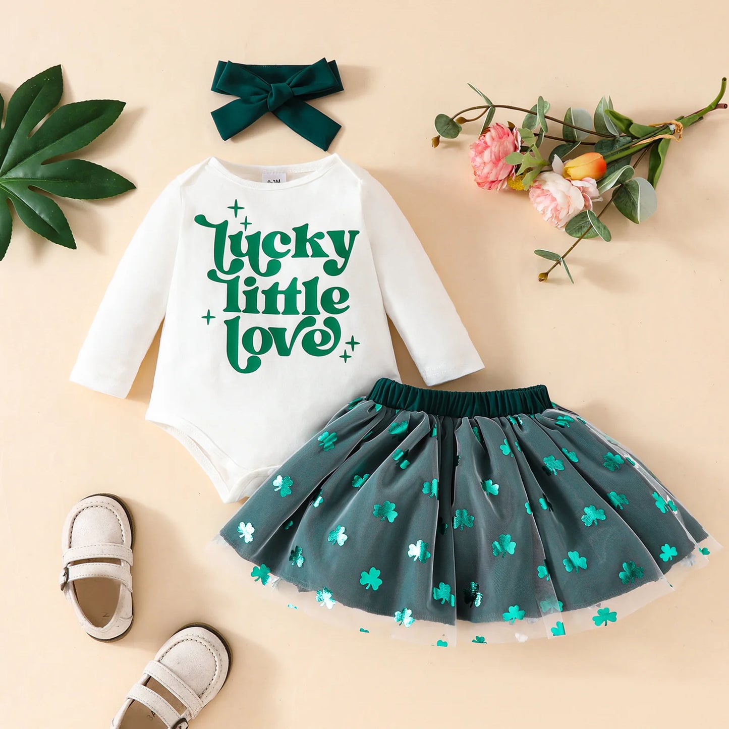 My First St Patricks Day Baby Girl Clothes Letter Romper+Green Shamrock Skirts Irland National Day St Patrick Day Outfit Baby