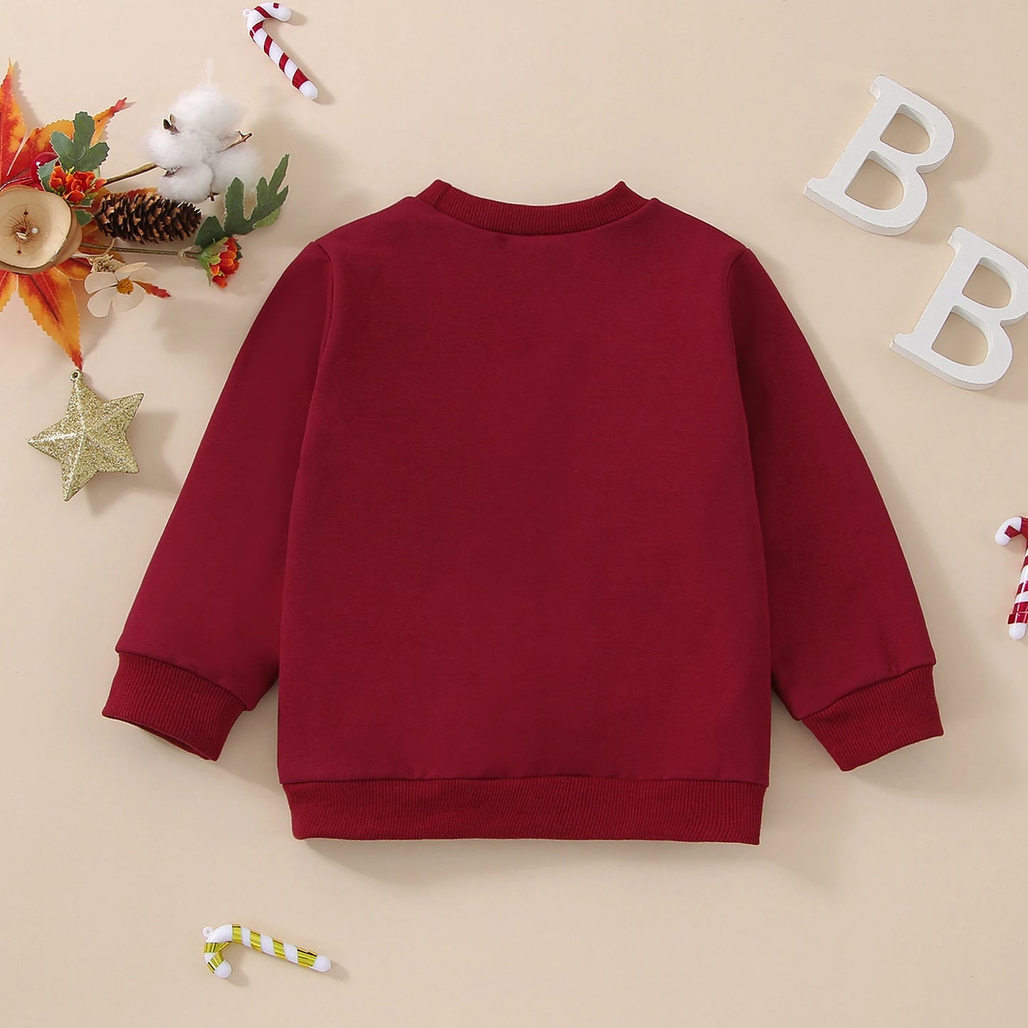 Lioraitiin 0-24M Baby Autumn Sweatshirts Long Sleeve Red Sorry Santa I Drank The Milk Letter Printed Top