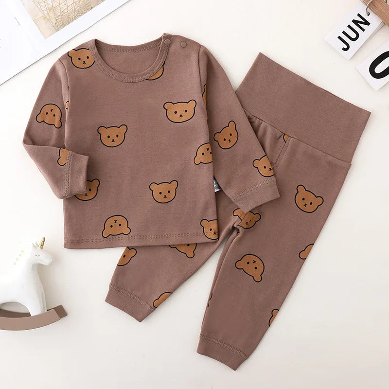 Newborn Clothes Set Kid Baby Boys Girls Long Sleeve Cotton Top and Pant Suit Pj Set Cute Sweet Sleepwear Pajamas Set 0-3T Outfit