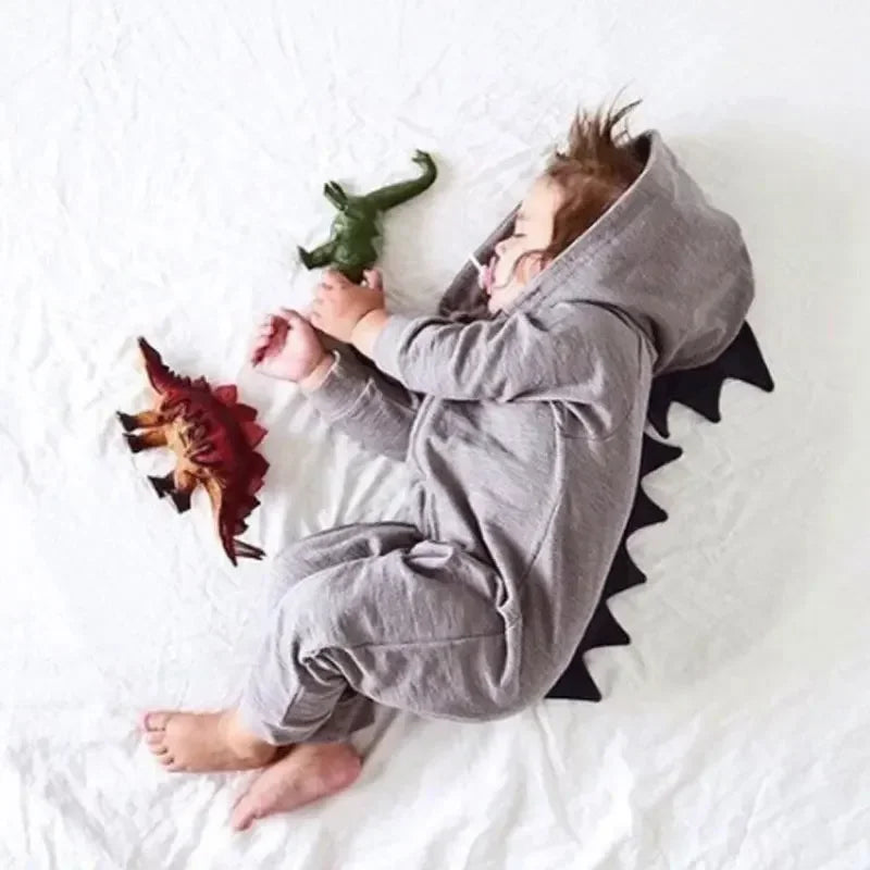 Cartoon Dinosaur Baby Rompers Spring Autumn Newborn Girl Clothing Long Sleeve Cotton Hoodie Baby Boys Clothes 0-18 Months