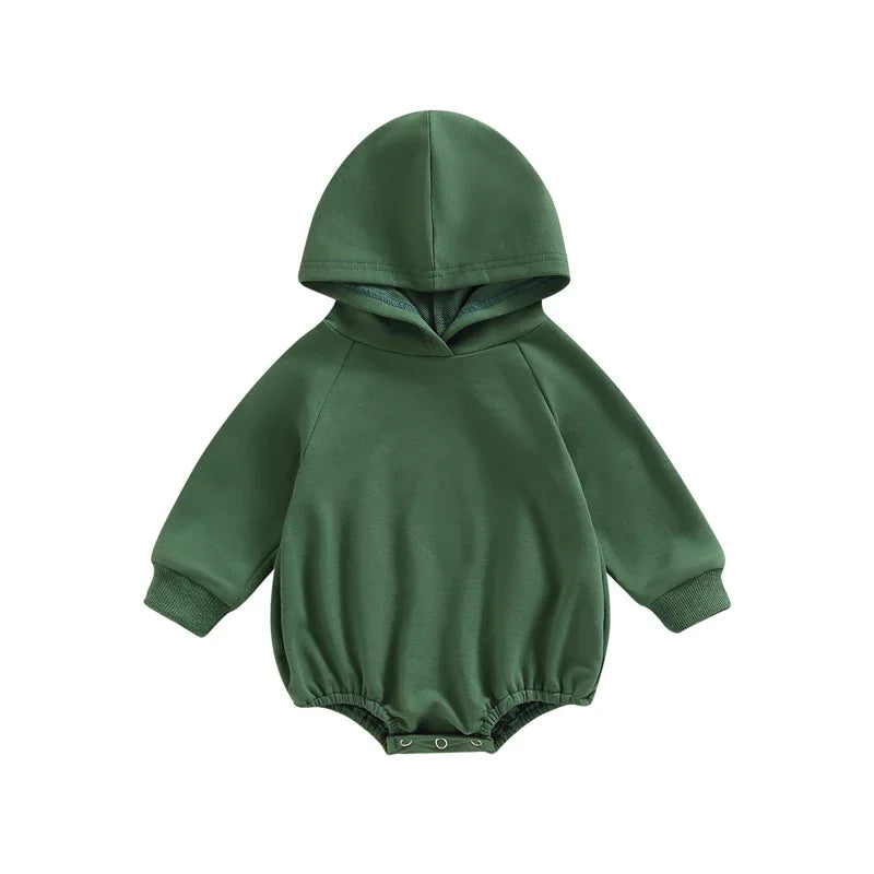 Newborn Infant Baby Girl Boy Sweatshirt Romper Toddler Long Sleeve Basic Cotton Hood Rompers Baby Spring Clothes Jumpsuit