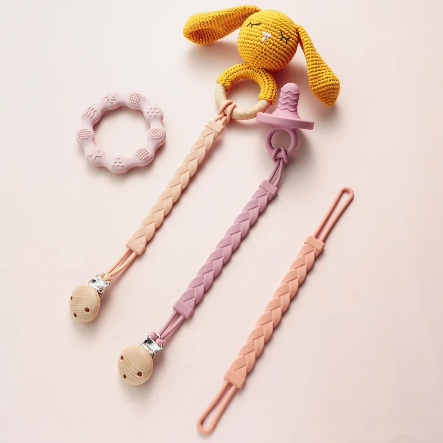 Baby Gift Teether Chain BPA Free Silicone Baby Pacifier Clip Portable Nipple Holder Teether Toys Baby Accessories