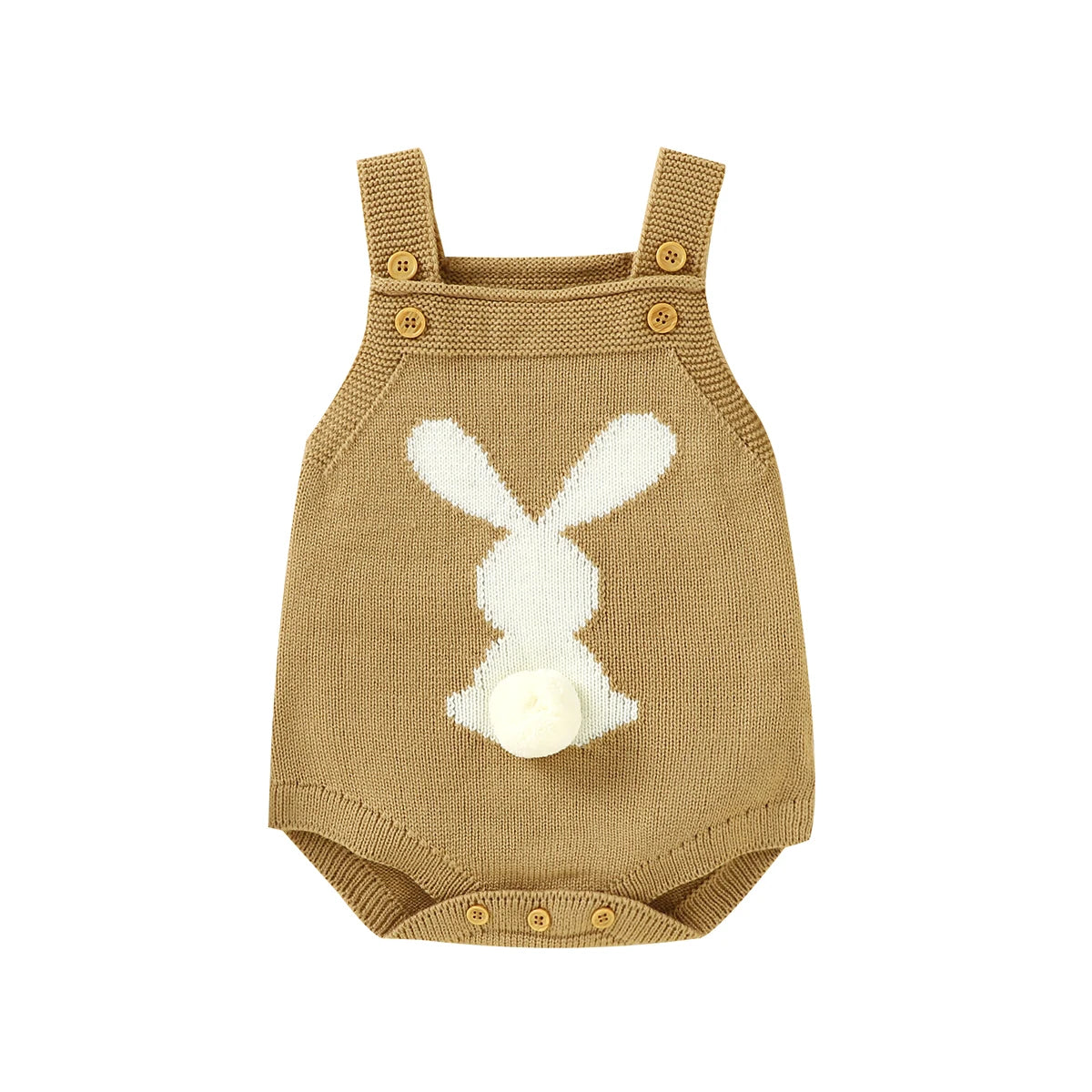 Spring Baby Bodysuits Clothes Cute Rabbit Knitted Newborn Boys Girls Strap Onesie Coveralls 0-18m Infant Easter Clothes Outfits